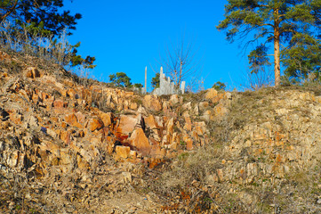 The protrusions of granite rock