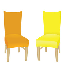 Orange and yellow chair. vector illustration 