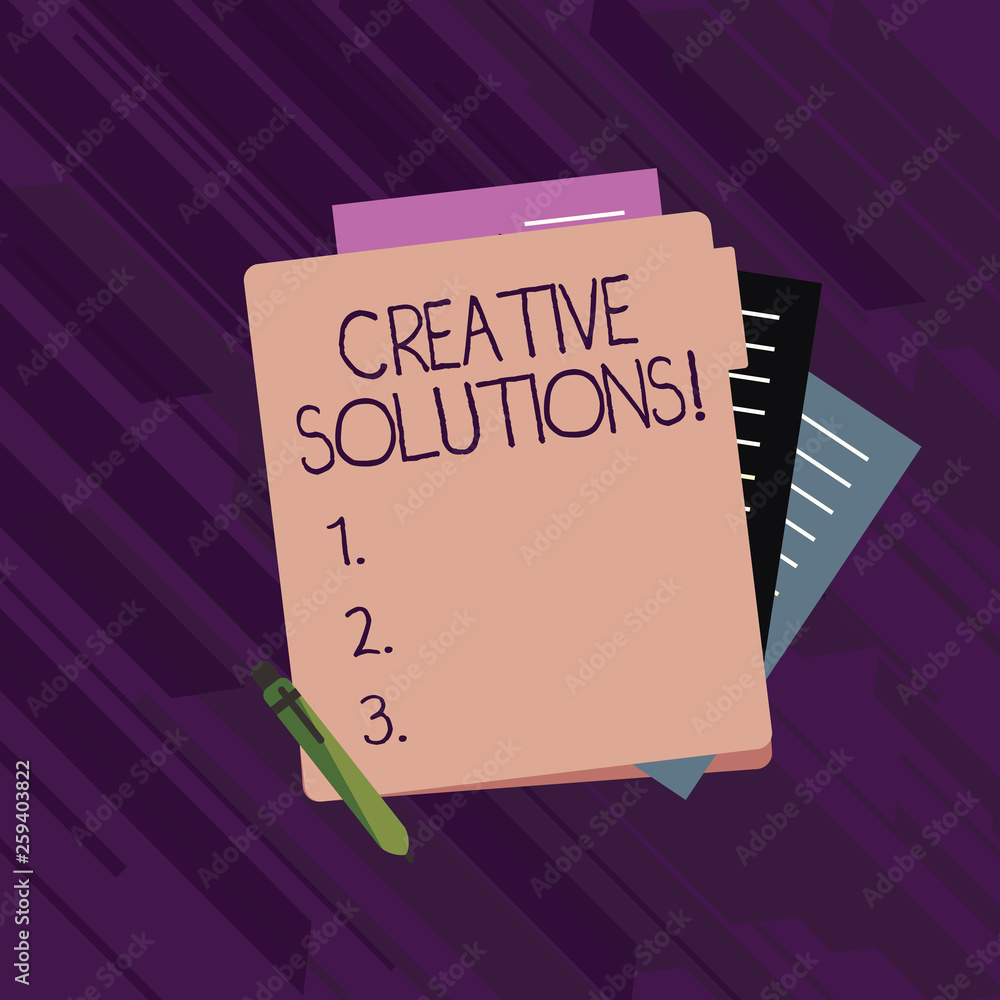 Fototapete text sign showing creative solutions. business photo showcasing mental process of creating unique so
