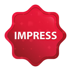 Impress misty rose red starburst sticker button