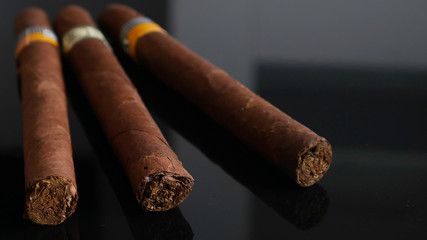 Cigar on black background