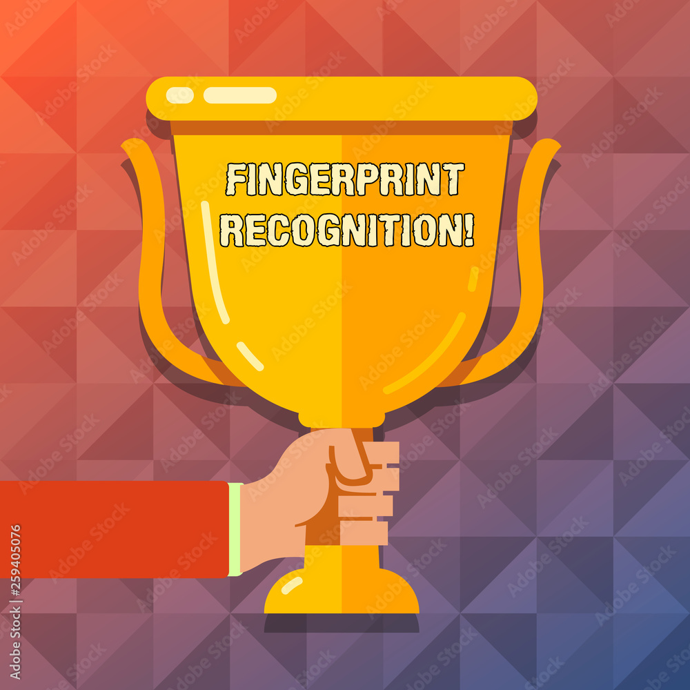Poster word writing text fingerprint recognition. business photo showcasing identifying identity individual