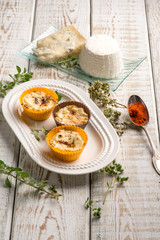 muffin with gorgonzola  ricotta and paprika