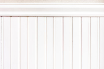 White beadboard or wainscot with top chair guard trim