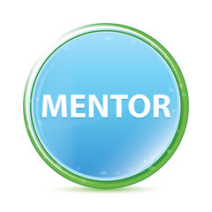 Mentor natural aqua cyan blue round button