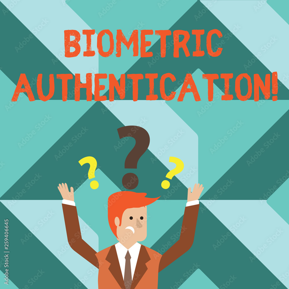 Poster word writing text biometric authentication. business photo showcasing identity verification involves