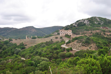 Fototapeta na wymiar Miniera abbandonata di Pranu Dentis