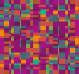 colorful vivid modern abstract background and pattern of overlapping squares in bright green, purple and orange for backgrounds, posters, stationery design, textile, fabric, wallpaper & backdrops