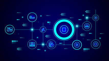 stop sign in a circle icon. From web set