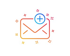 Fototapeta na wymiar New Mail line icon. Add Message correspondence sign. E-mail symbol. Gradient design elements. Linear new Mail icon. Random shapes. Vector