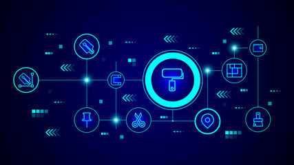 platen for painting icon. From web set