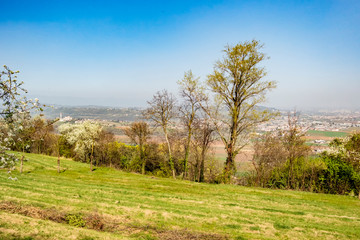 Top view of the village of Montecchio Maggiore, province of Vicenza - Italy