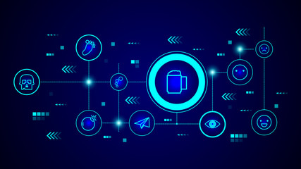 beer mug icon. From web set