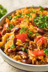 Homemade Cajun Read Beans and Rice