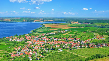 Amazing Czech landscape around Moravian village Pavlov captured on 16:9 aerial photography.