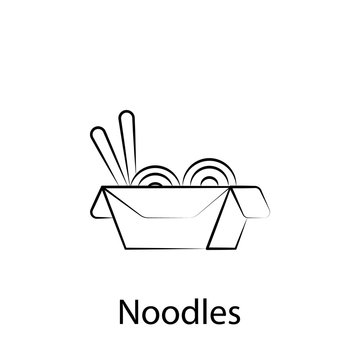 fast food noodles outline icon. Element of food illustration icon. Signs and symbols can be used for web, logo, mobile app, UI, UX
