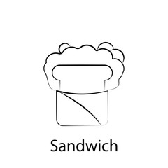 fast food sandwich outline icon. Element of food illustration icon. Signs and symbols can be used for web, logo, mobile app, UI, UX