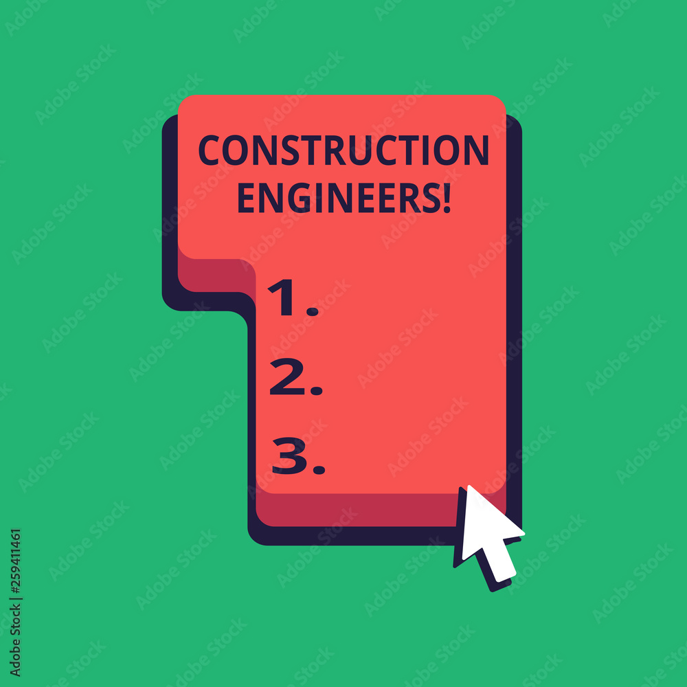 Poster word writing text construction engineers. business photo showcasing discipline that deals with desig