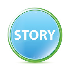 Story natural aqua cyan blue round button
