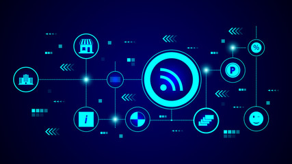 Fototapeta premium WIFI flat icon. From web set
