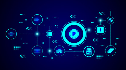 Parking icon. From web set