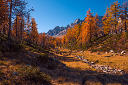 View of landscape with mountains against blue sky