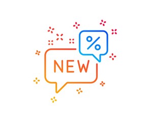New discount line icon. Sale shopping sign. Clearance symbol. Gradient design elements. Linear new icon. Random shapes. Vector