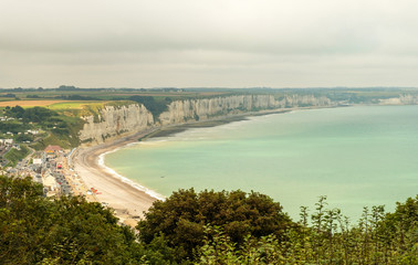 Landscape near Fecamp on the coast of English Channel in Normady. Manche, France