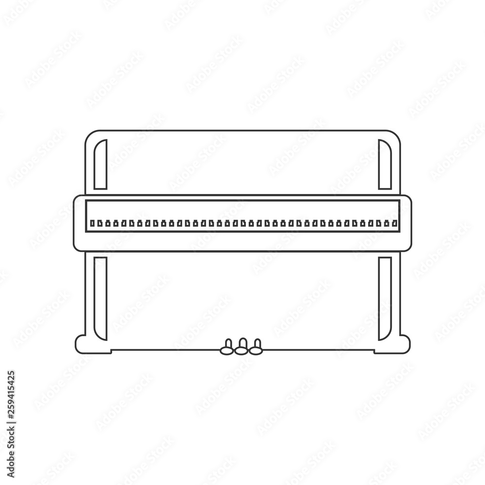 Poster piano icon. element of zoo for mobile concept and web apps icon. outline, thin line icon for website