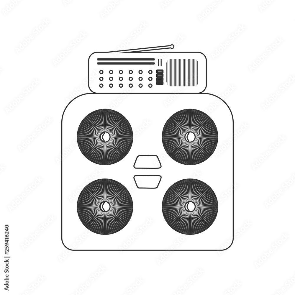 Poster a musical amplifier and speakers icon. element of zoo for mobile concept and web apps icon. outline,