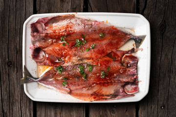 Raw mackerel with spices