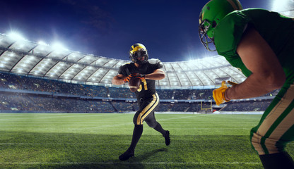 American football player in professional sport arena.