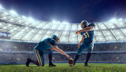 American football player in professional sport arena.