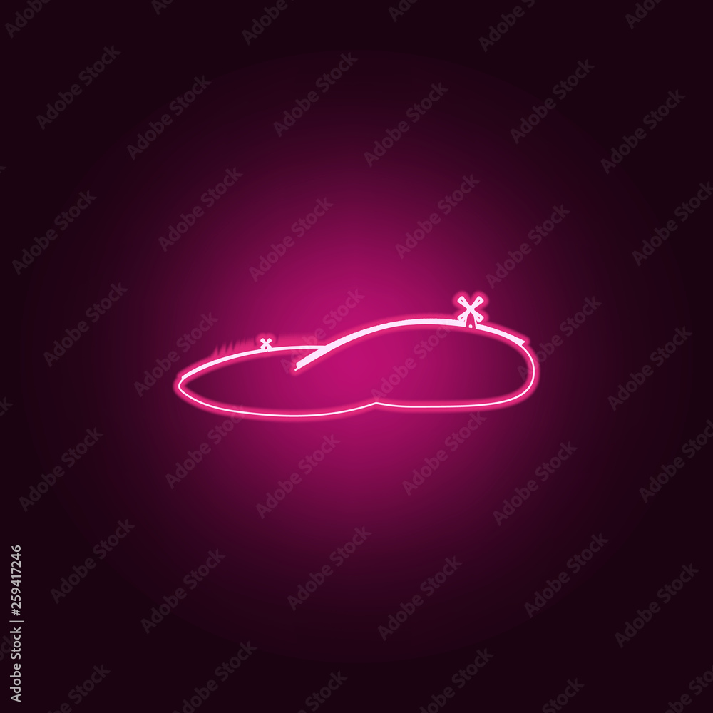Poster mills icon. elements of park and landscape in neon style icons. simple icon for websites, web design