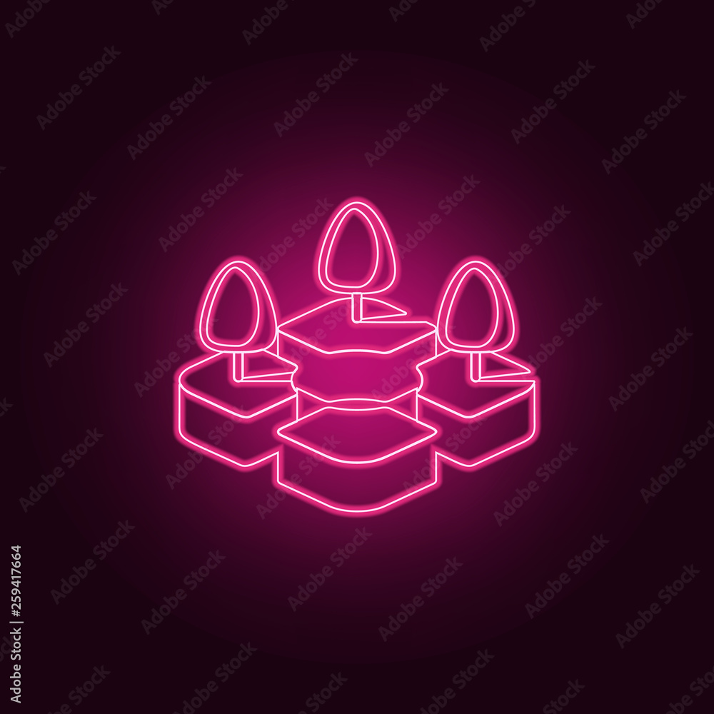 Poster trees icon. elements of park and landscape in neon style icons. simple icon for websites, web design