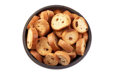 Sweet Dry crackers with raisins, close-up, isolated on white background