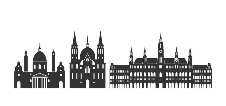 Austria logo. Isolated Austrian architecture on white background