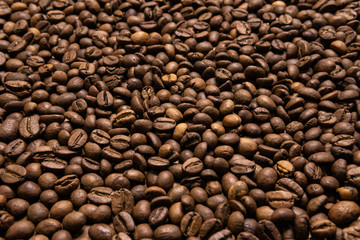 Roasted coffee beans background