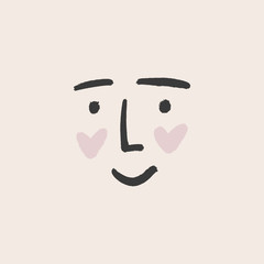 Line art face portrait. Trendy print for clothes, textile and other