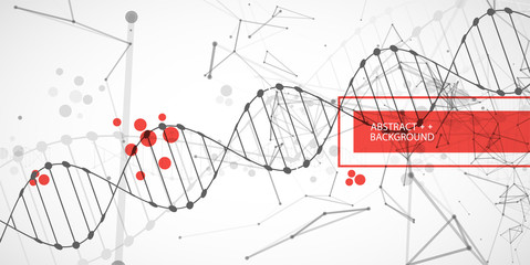 Science template, wallpaper or banner with a DNA molecules. Vector illustration