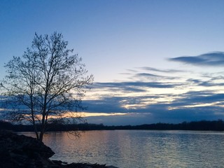 sunset on the river