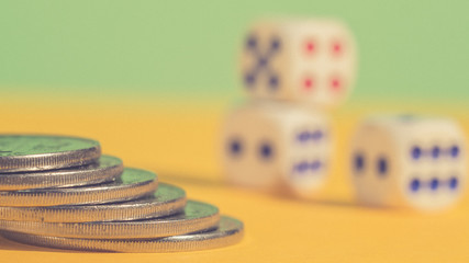 money, coins are shown in ascending order, concept of wealth growth, warm gamma