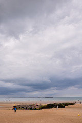 Remains of the Mulberry harbour in Normandy France, Europe
