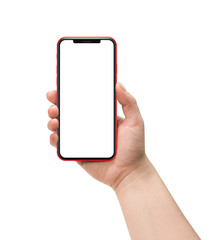 Hand holding smartphone.