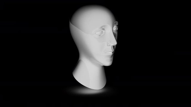 Head. Looping footage has 4K resolution. Prores 4444. 3D Illustration.