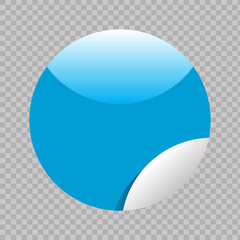 Blue sticker. Vector