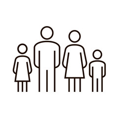 Family silhouette icon. Vector isolated simple family flat design illustration. Family Icon.Vector illustration