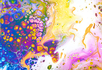 Fluid Art. Abstract colorful background, wallpaper. Mixing  paints. Modern art. Marble texture. Colorful canvas.