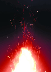 Flame and sparks, vector graphics