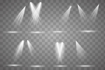 Bright lighting with spotlights.